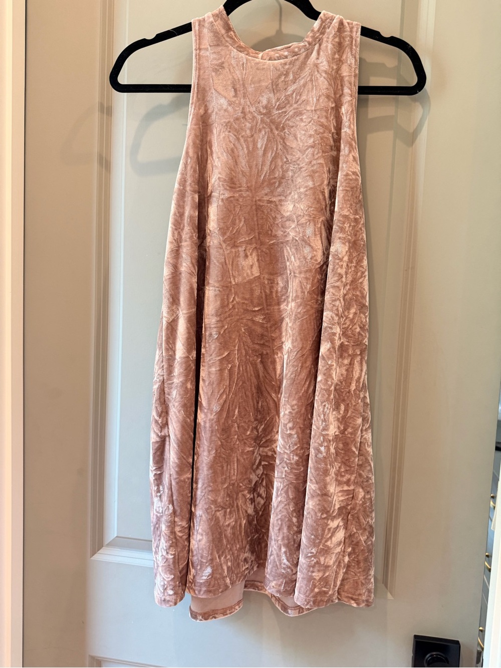 I Love Joah Boutique Cracked Velvet A-Line Dress - Small- Rose Pink/ romantic